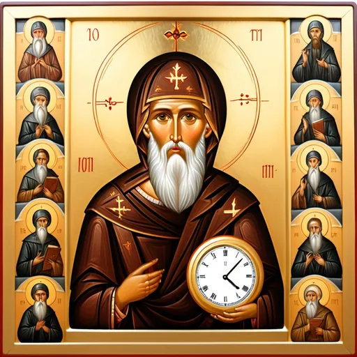 Prompt: Orthodox icon and modern time 