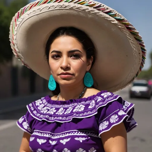 Prompt: A Mexican woman 👏💜