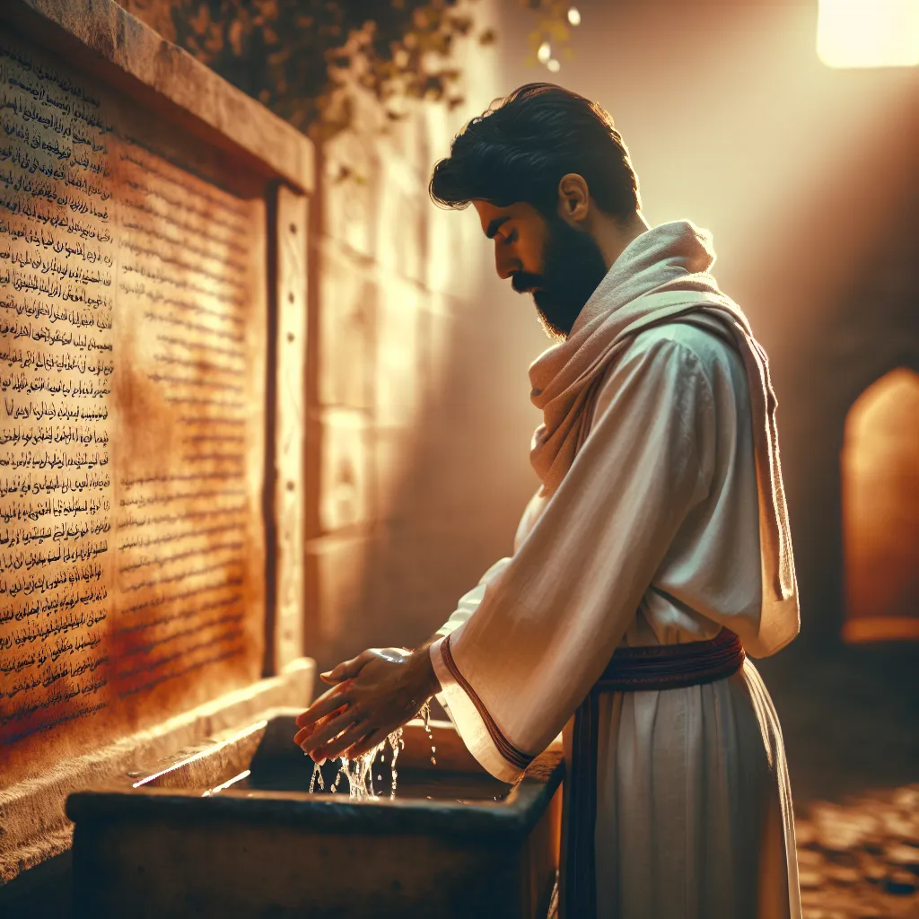 Prompt: Father I wash my hands off now per scripture style..