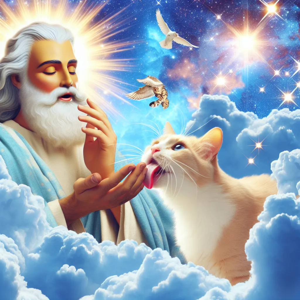 Prompt: My Father in Heaven
Your love is coming through 
As a cat licking my fingers
Out of nowhere ))