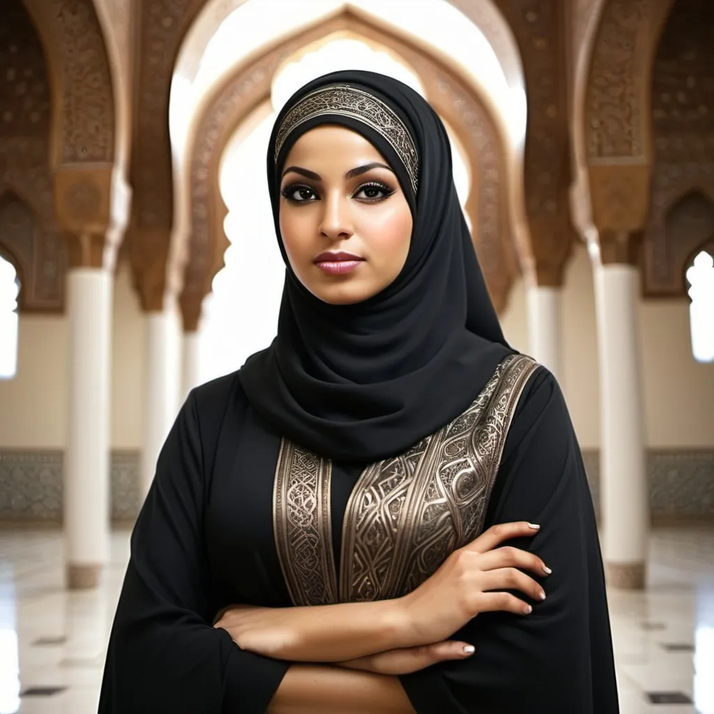 Prompt: Powerful Muslim woman