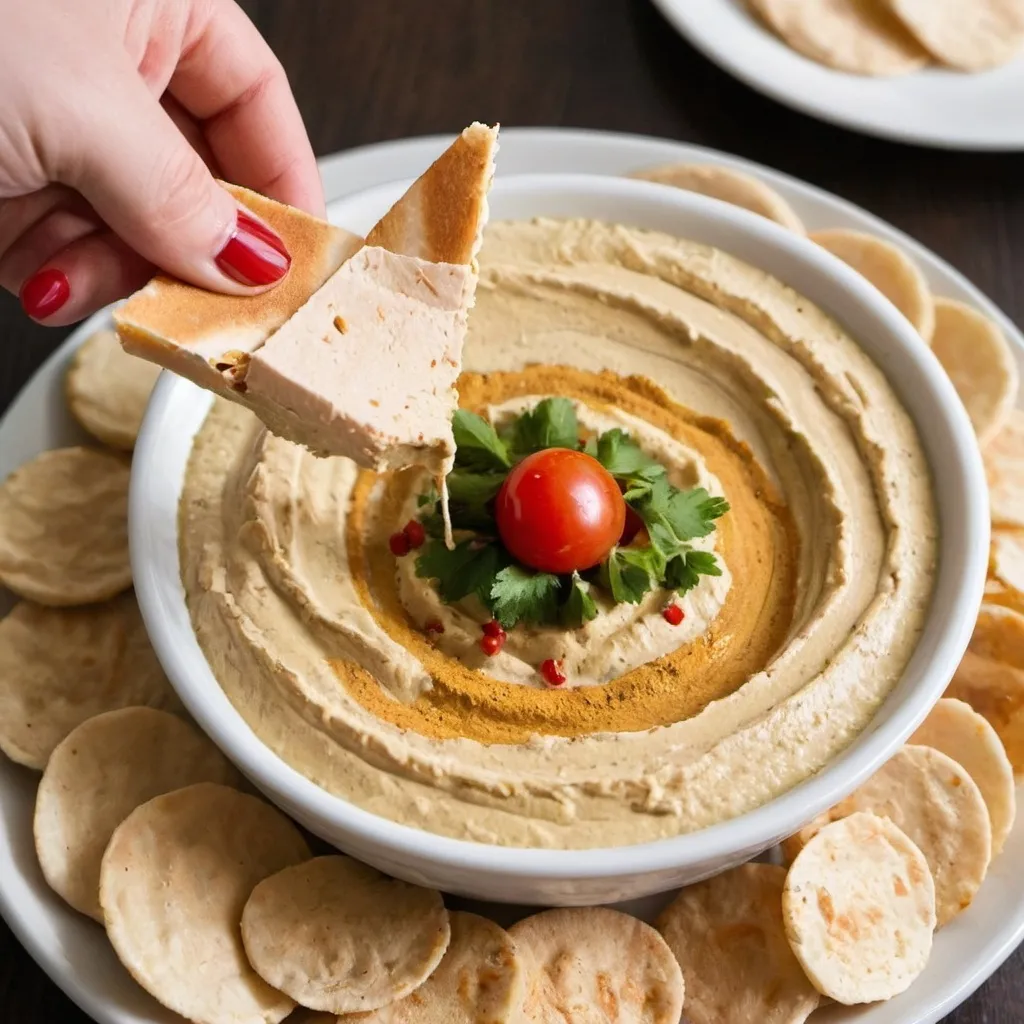 Prompt: make me a picture The food is hummus
