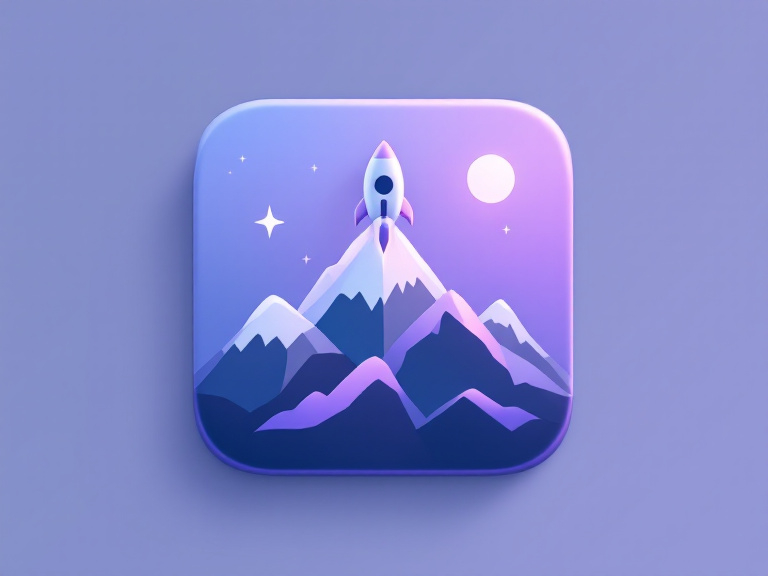 Prompt: **Create a sophisticated, professional app icon for a task tracker application. one icon each image.

Main icon themes: checkmark, rocket, mountain, abstract geometric shape.

Style: minimal but polished, slightly 3D with soft depth, metallic and matte finishes.

Colors: light blue (#00B0F0) and purple (#9B5DE5).

Use the uploaded image (in the image to image section) as the background (blurred softly).

Add a small, elegant North Star symbol as a watermark in the bottom corner.

Produce square, circle, rounded square, and freeform shape variations.

Create light mode and dark mode versions.

The icon should feel clean, modern, premium, and ready for an app store listing.

Avoid childish or overly cartoonish styles; keep it sleek, aspirational, and stylish.**