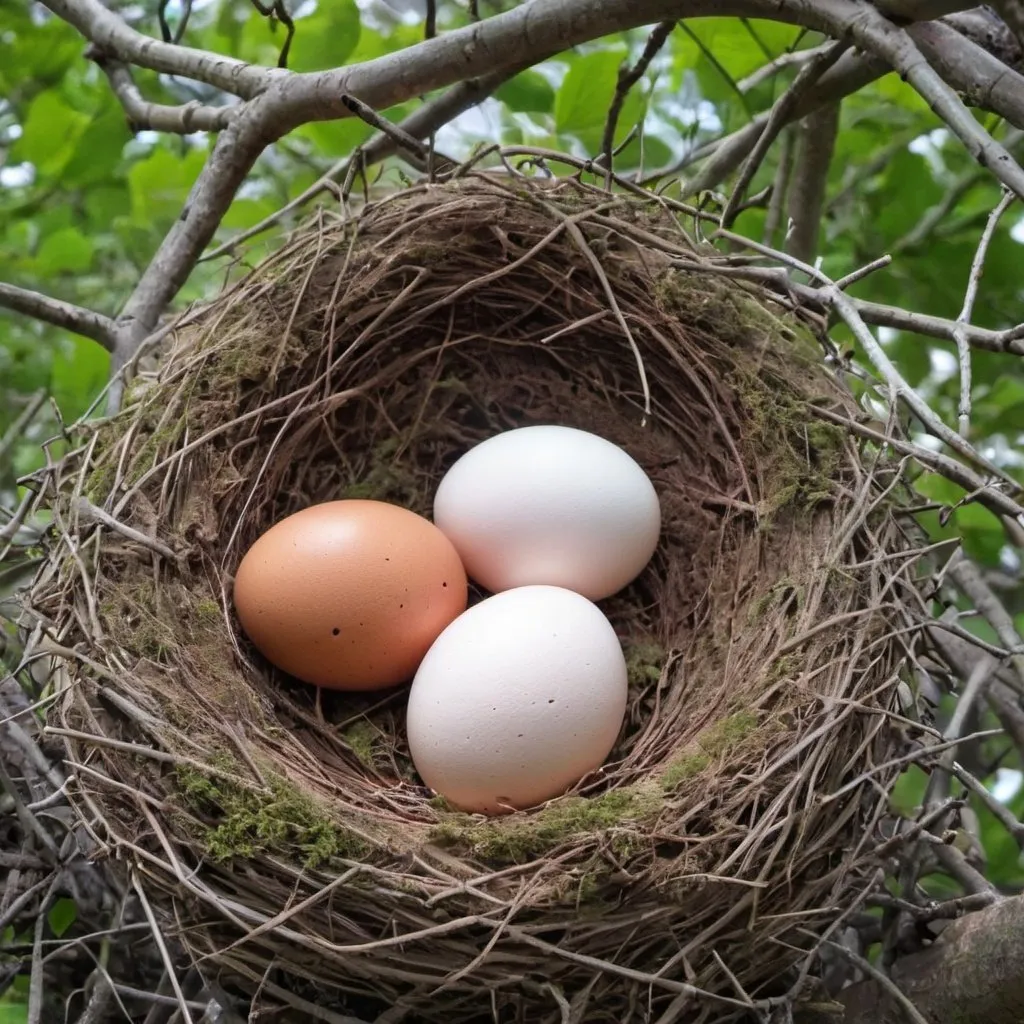 Prompt: make bird egg in nest