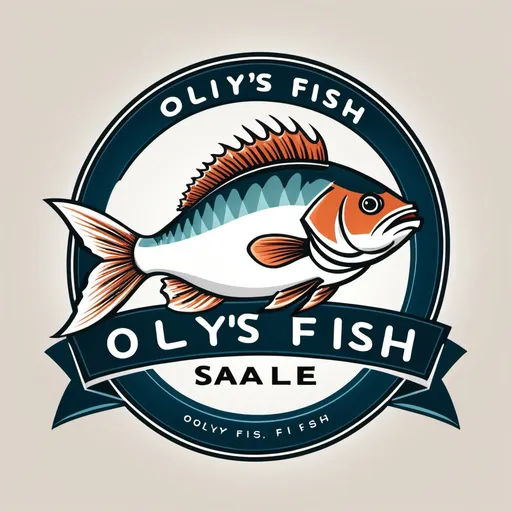 Prompt: dry fish sale logo, brand name is oliy's fish