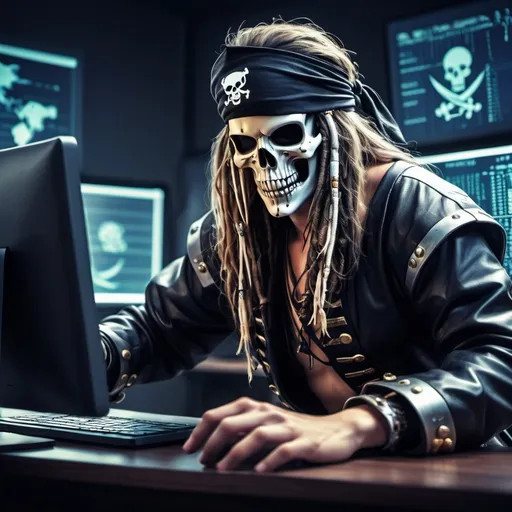 Prompt: Cyber Pirates in the digital world