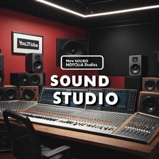 Prompt: Sound studio youtube thumbnail