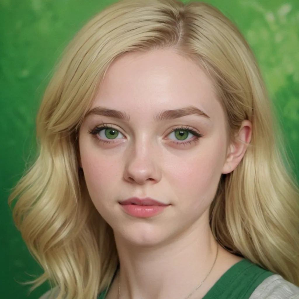 Prompt: hyper realistic, hyper detailed, portrait of a young woman, early 20s, pale skin, blonde hair, green eyes, 2010 aesthetic, disney channel aesthetic, sitcom studio background