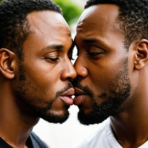 Prompt: black men kissing