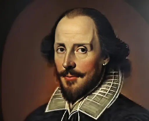 Prompt: HD realistic portrait of William Shakespeare, lots of detail, photo realistic, 