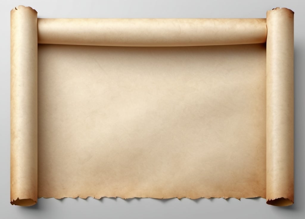 Prompt: clean, blank parchment, 3D realistic computer rendering, high quality, ultra-detailed, white, realistic texture, professional lighting, simple design