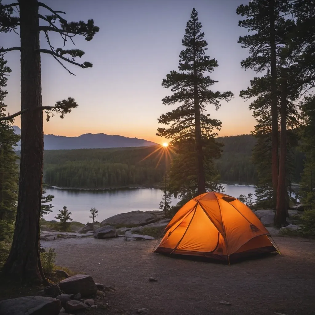 Prompt: tent camping scenic

