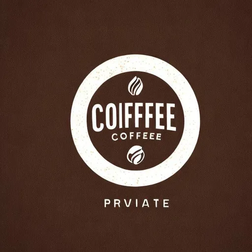 Prompt: Logo for a coffee brand in dark brown color and white background