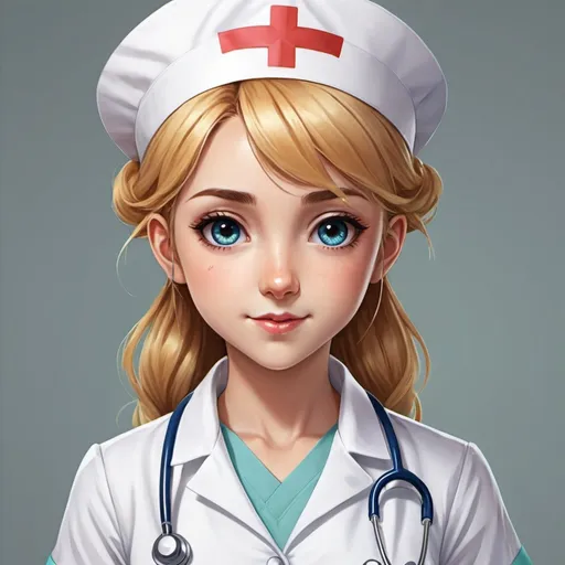 Prompt: Create an anime nurse for children's book