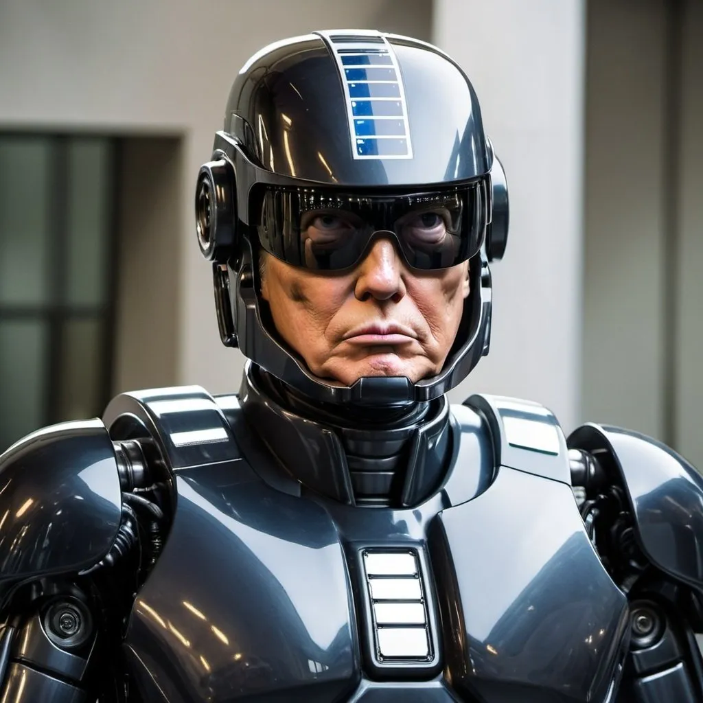 Prompt: Donald Trump as Robocop.