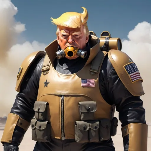 Prompt: Donald Trump as a Helldiver from Helldivers 2.