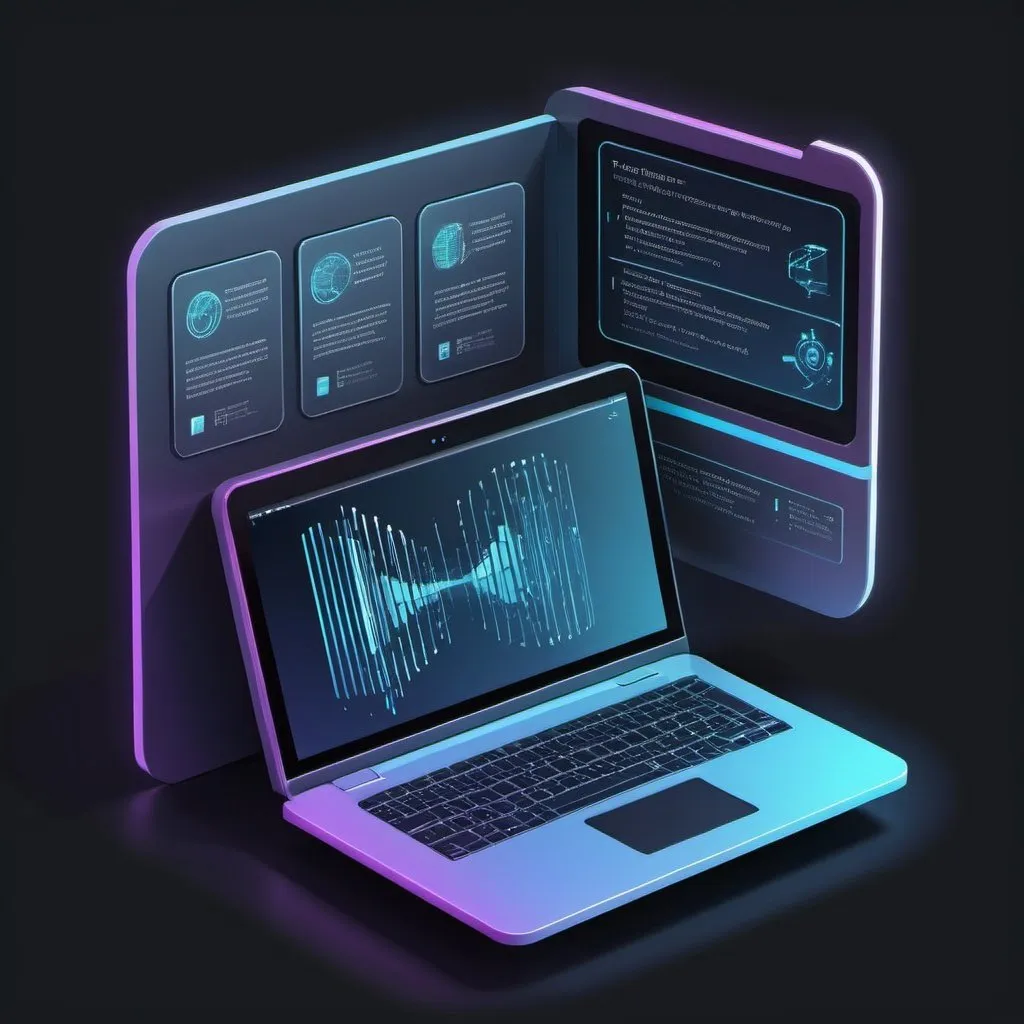 Prompt: Icon for a folding algorithm that creates stratified or non stratified folds of a dataset, Provides train/test indices to split data in train/test sets, high-tech futuristic design, professional, futuristic digital art, highres, ultra-detailed, professional, machine learning, digital art, tech-savvy, iconic, high-tech, modern, coding, programming, futuristic color scheme, futuristic lighting, tech-themed, sleek design, cool tones