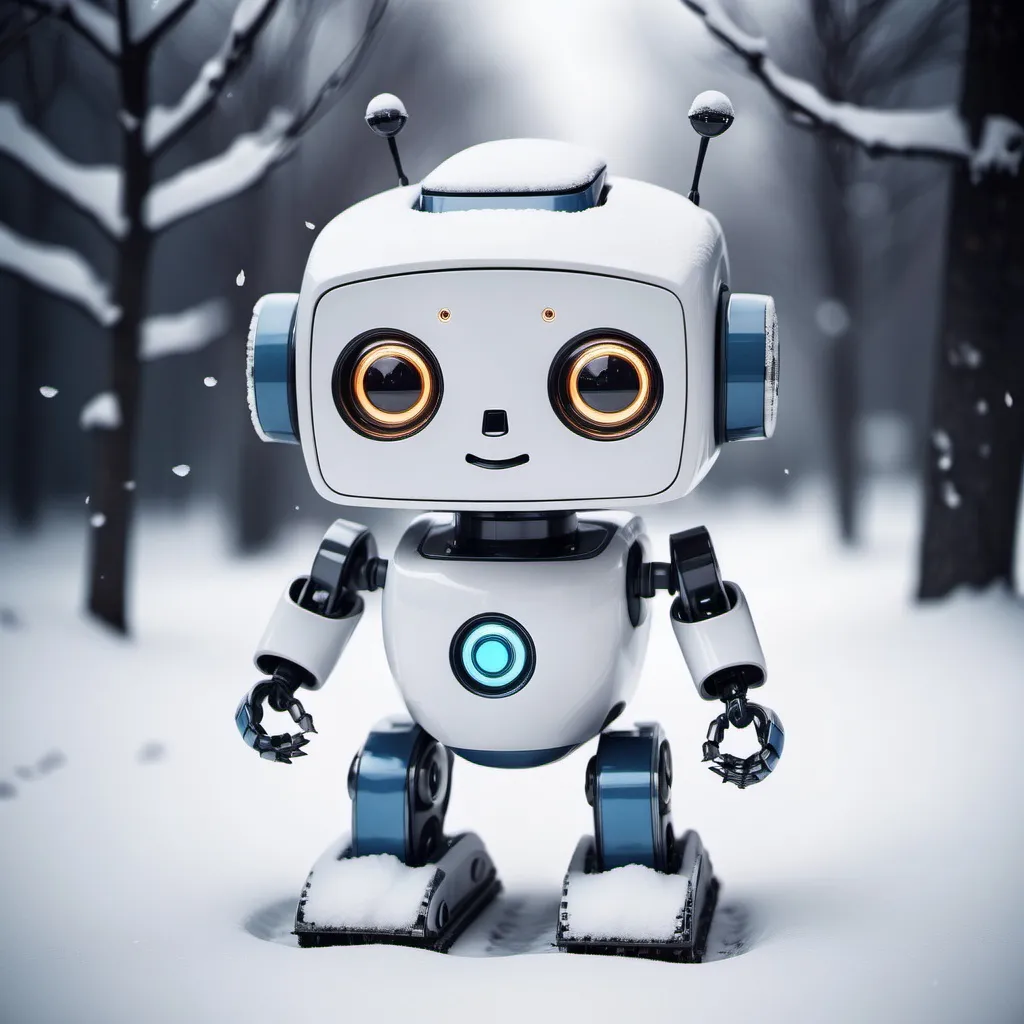 Prompt: robot snow cute