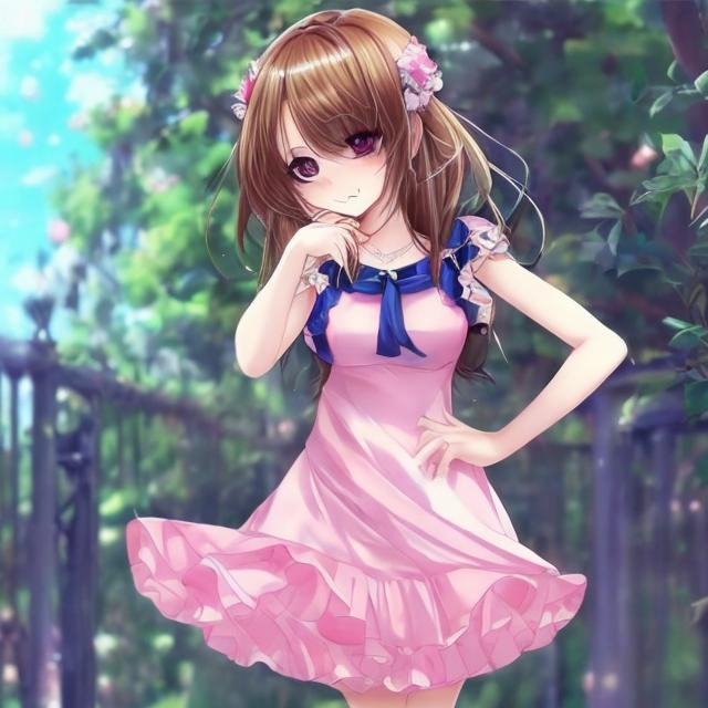 Prompt: Beautiful anime girls with short dress