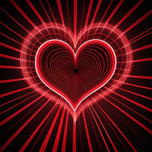 Prompt: red lines of energy radiating from the heart