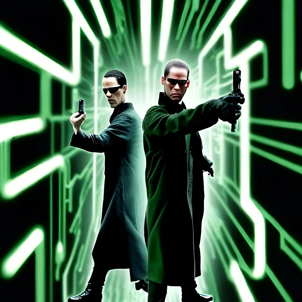 Prompt: Sign of two words OPEN AINST in the matrix style 