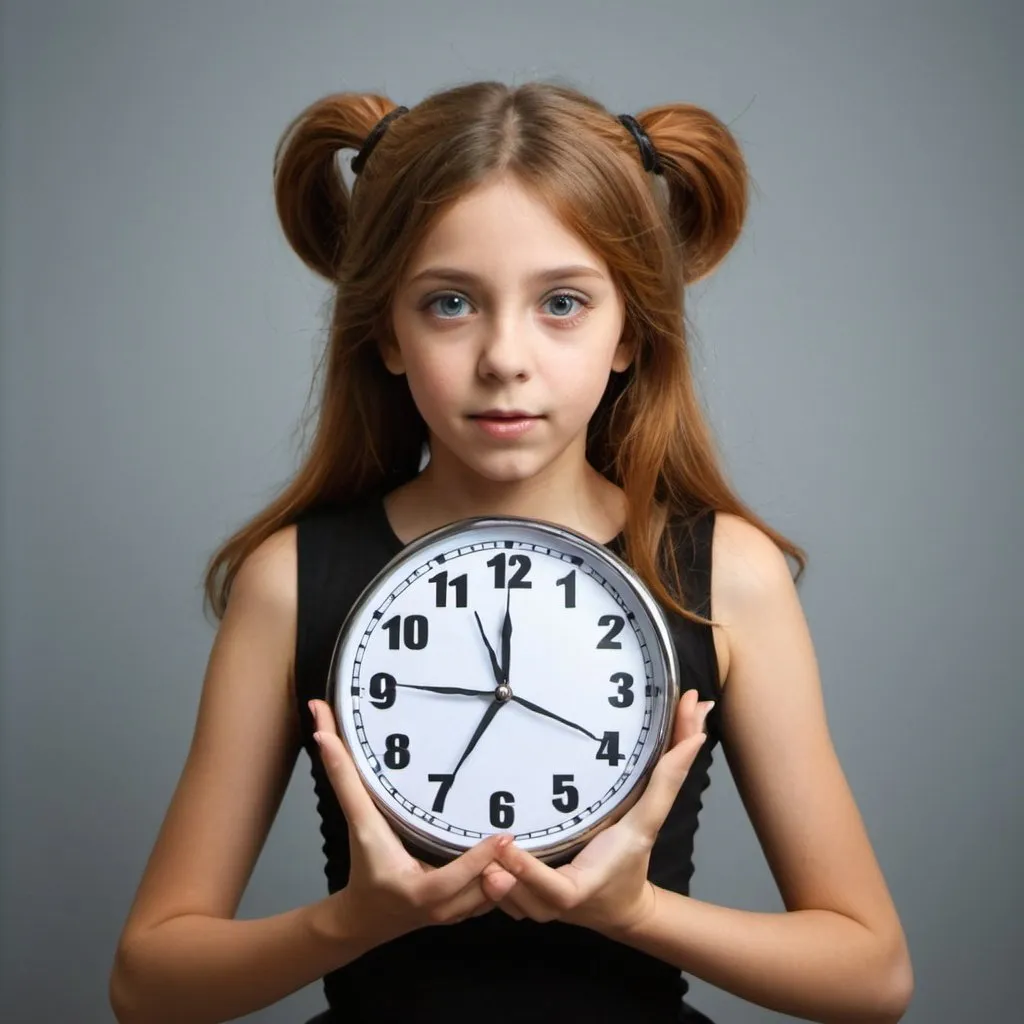 Prompt: girl transforms into a clock

