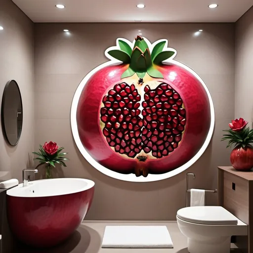 Prompt: pomegranate fruit shape bathroom