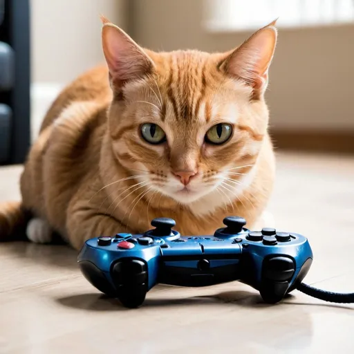 Prompt: a cat on a video game
