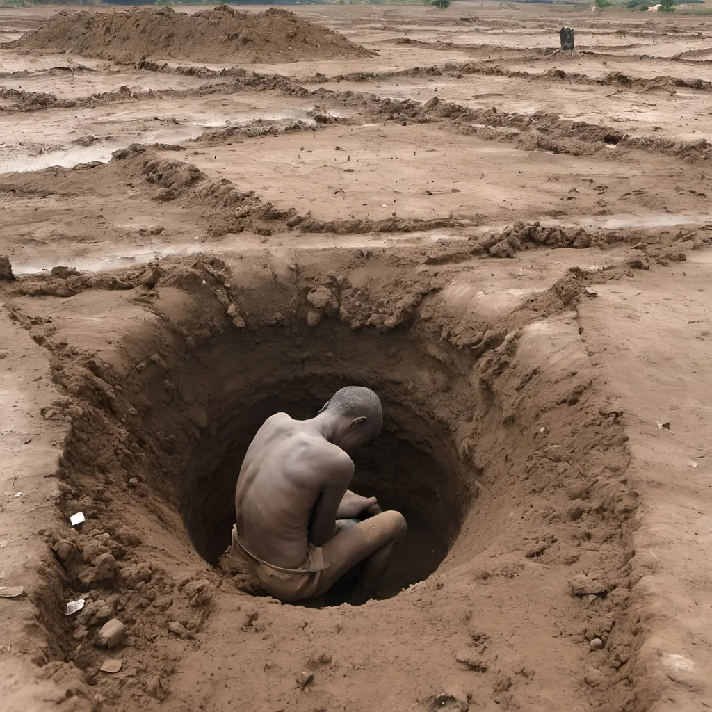 Prompt: La terre pleure la misère de l'humanité.