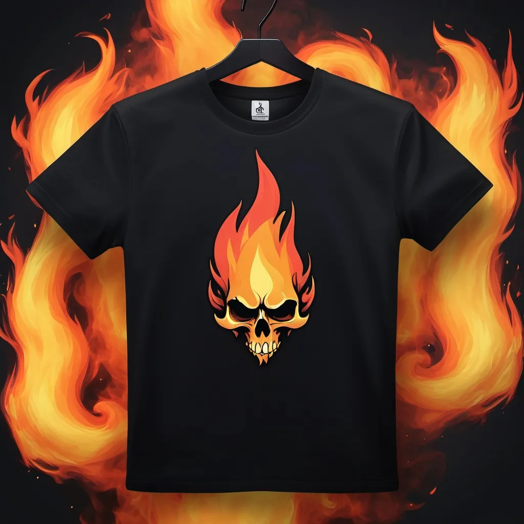 Prompt: Make a black t-shirt named that Blazex give texture of fire