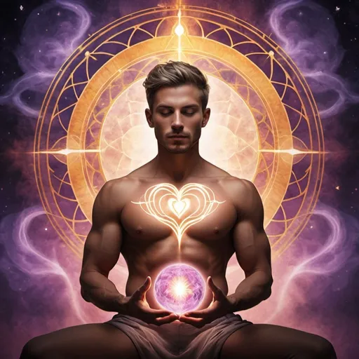 Prompt: Transcend into the art of transmutation and set powerful intentions, connecting with your heart's deepest desire. Transmute your energy into your creative or business activities. Embrace the power of intentional awareness. Masculine and feminine. 