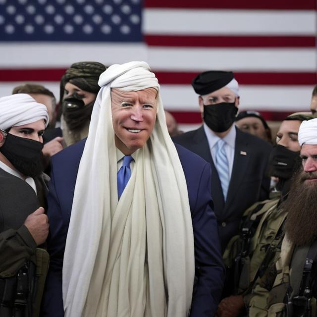 Prompt: joe biden joins the taliban