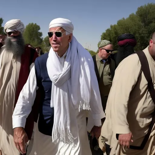 Prompt: joe biden joins the taliban