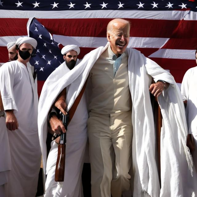 Prompt: joe biden joins the taliban