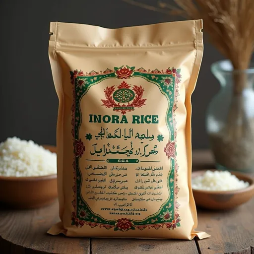 Prompt: Bag of authentic Iranian fine rice