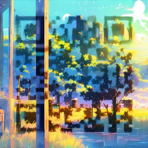 Prompt: background beautiful landscape, anime style Artwork by Makoto Shinkai lonely