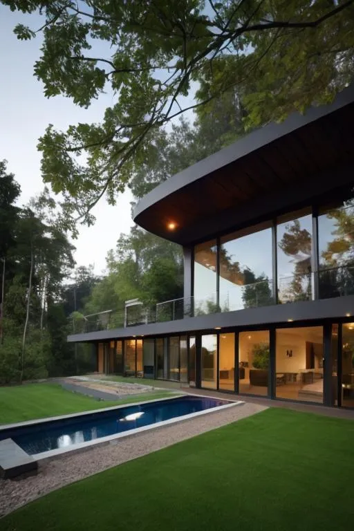 Prompt: modern house in forest
