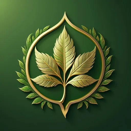 Prompt:  (green and gold logo with a leaf on its side), concept art, (green background), (gold border), Altichiero, les nabis style, elements of grass, vibrant colors, elegant aesthetic, harmonious composition, ultra-detailed, high quality, cinematic lighting, artistic and refined design, intricate patterns, captivating and timeless atmosphere, subtle shadows, 4K resolution.