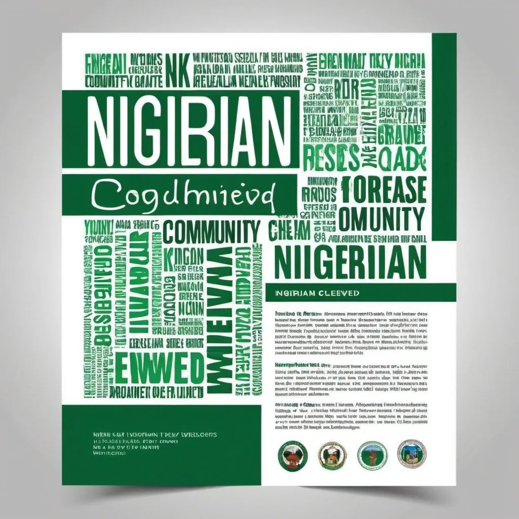 Prompt: Generate a text design for the words "Nigerian Community in greater Cleveland"