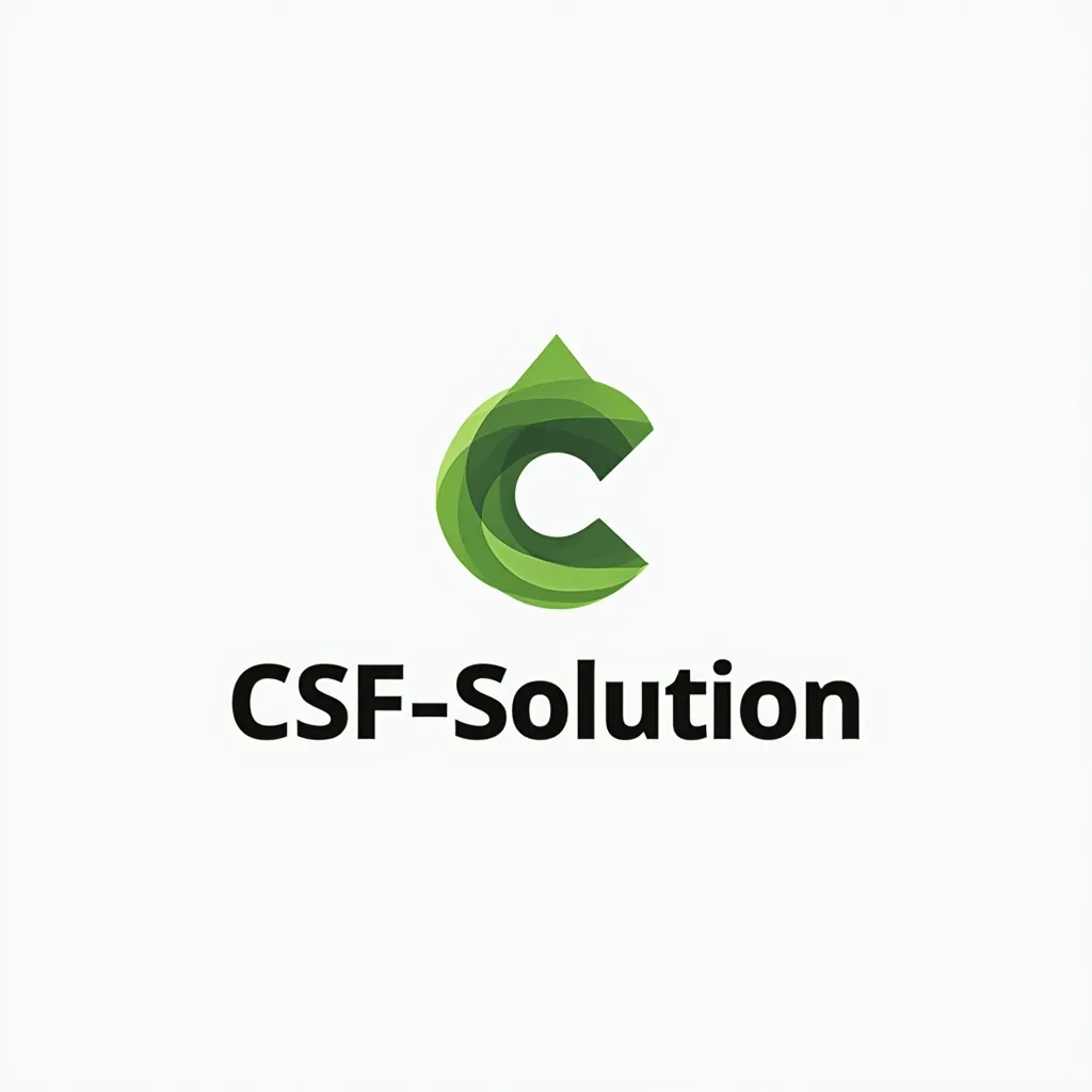 Prompt: "Tạo logo công ty có tên là CSF-Solution với biểu tượng mũi tên hướng lên, thể hiện tinh thần không ngừng cải tiến chất lượng, dịch vụ nhằm đáp ứng yêu cầu khách hàng. Ngoài ra, có thêm slogan: Consultant, Sastisfaction, Food Processing. Hình nền màu trắng, làm nổi bật hình ảnh chính".