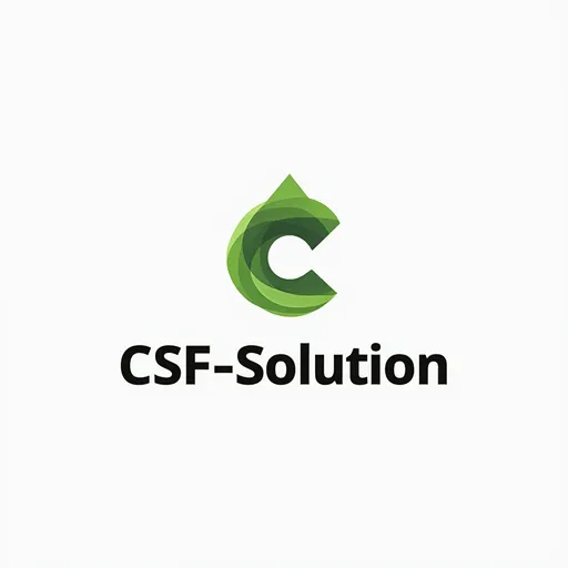 Prompt: "Tạo logo công ty có tên là CSF-Solution với biểu tượng mũi tên hướng lên, thể hiện tinh thần không ngừng cải tiến chất lượng, dịch vụ nhằm đáp ứng yêu cầu khách hàng. Ngoài ra, có thêm slogan: Consultant, Sastisfaction, Food Processing. Hình nền màu trắng, làm nổi bật hình ảnh chính".