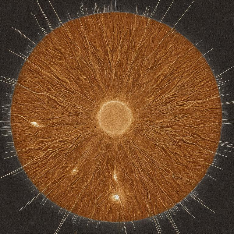 Prompt: from center ray structure oraganic micro tissue sun
