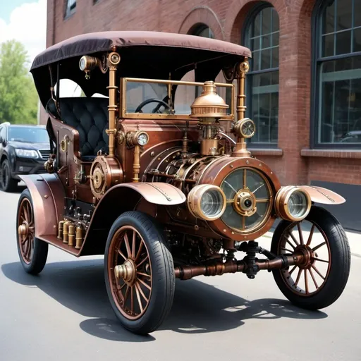 Prompt: Steampunk auto