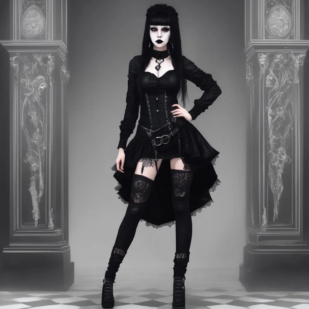 A beautiful goth girl named Aleksandra wearing an a