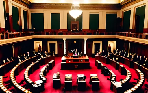 Prompt: Senate Chamber Washington DC January 6th insurrection 
