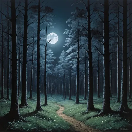 Prompt: Forest in moonlight