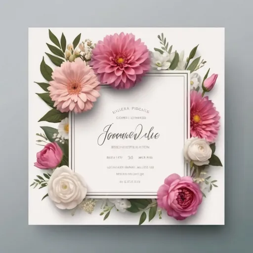 Prompt: canvas filled with flowers, realistic flowers,minimalistic, suitable for bachelorette invitation