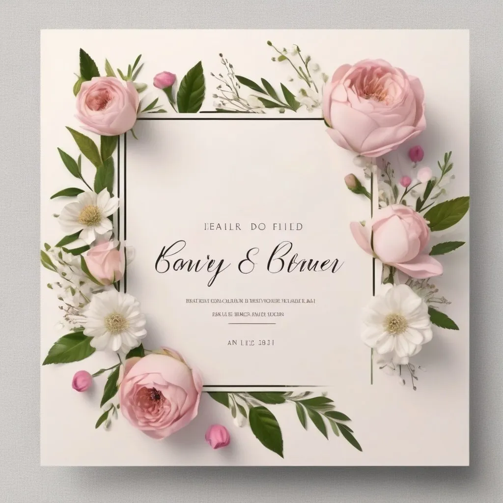 Prompt: canvas filled with flowers, realistic flowers,minimalistic, suitable for bachelorette invitation