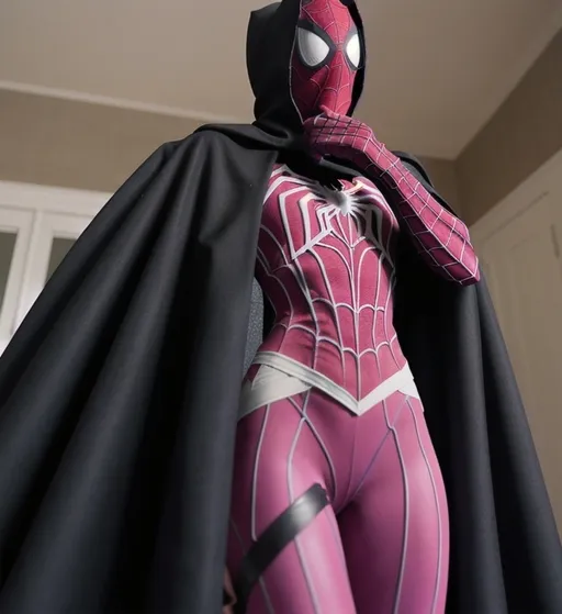 Prompt: Spidergwen with cape