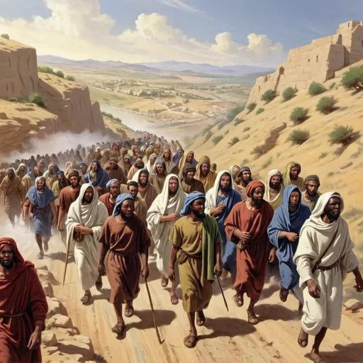Prompt: Israelites going to canaan
